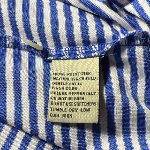 Donald Ross Sport Shirt Mens XXL Blue White Striped Short Sleeve Golf Polo - Picture 8 of 8